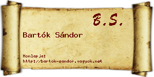 Bartók Sándor névjegykártya
